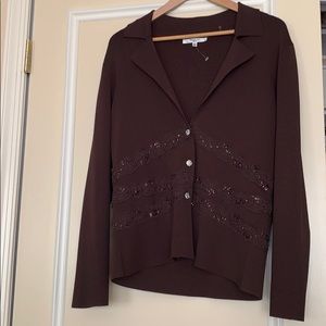 NWT 2 PC Vertigo Mahogany Sweater Jacket with Long Formal Scoop Neck Dre…
